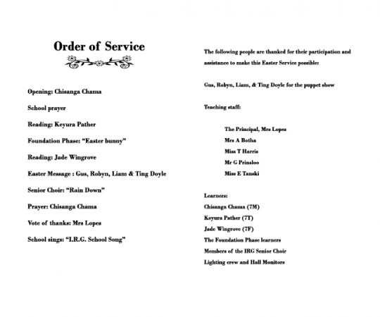 IR-Griffith-Easter-service-program-inside